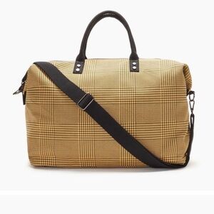 Lulu Dharma Yellow Black Frasier Plaid Weekender Adjustable Strap Bag NEW